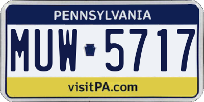 PA license plate MUW5717
