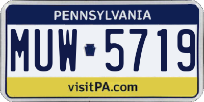 PA license plate MUW5719