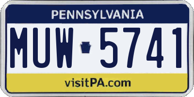 PA license plate MUW5741