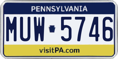 PA license plate MUW5746