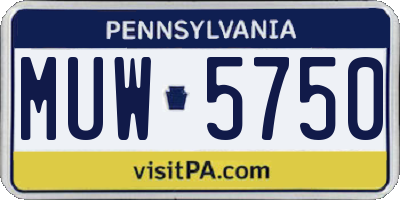 PA license plate MUW5750