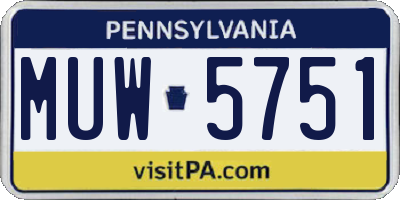 PA license plate MUW5751