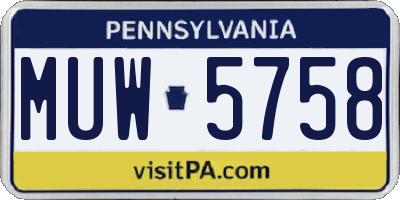 PA license plate MUW5758