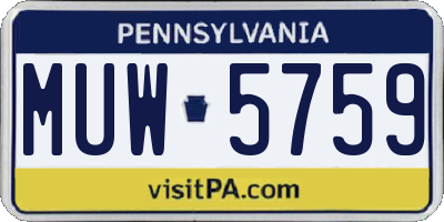 PA license plate MUW5759