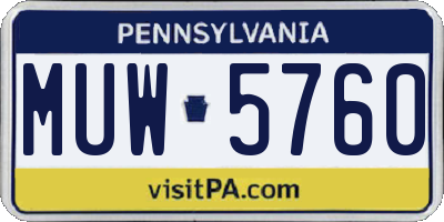 PA license plate MUW5760