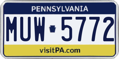 PA license plate MUW5772