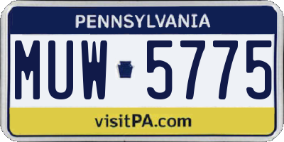 PA license plate MUW5775