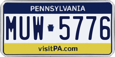 PA license plate MUW5776