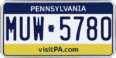 PA license plate MUW5780