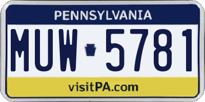 PA license plate MUW5781