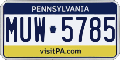 PA license plate MUW5785