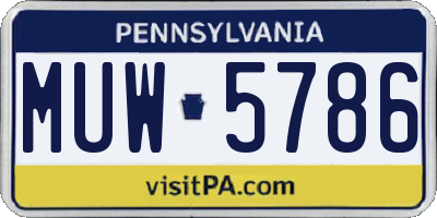 PA license plate MUW5786