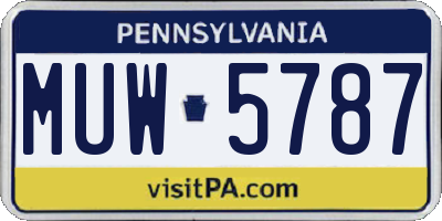 PA license plate MUW5787