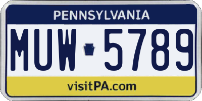 PA license plate MUW5789