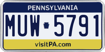 PA license plate MUW5791
