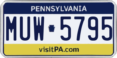 PA license plate MUW5795