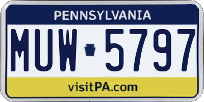PA license plate MUW5797