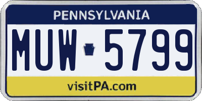 PA license plate MUW5799