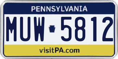 PA license plate MUW5812