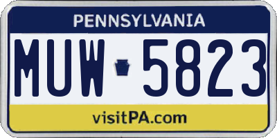 PA license plate MUW5823