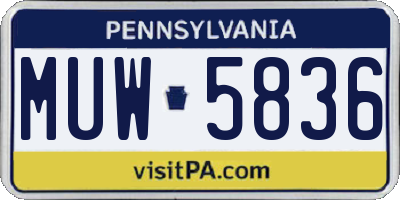 PA license plate MUW5836