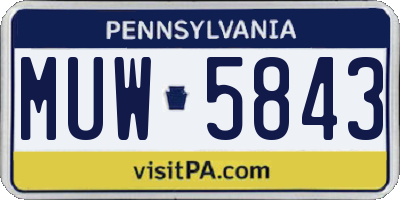PA license plate MUW5843