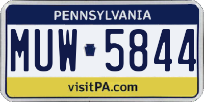 PA license plate MUW5844