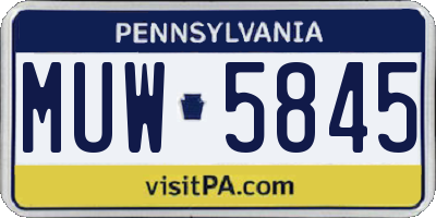 PA license plate MUW5845