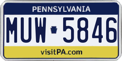 PA license plate MUW5846