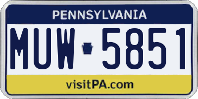 PA license plate MUW5851