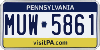 PA license plate MUW5861
