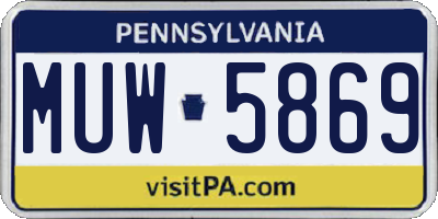 PA license plate MUW5869
