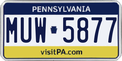 PA license plate MUW5877