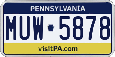 PA license plate MUW5878