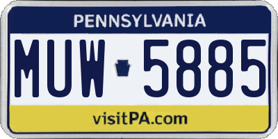 PA license plate MUW5885