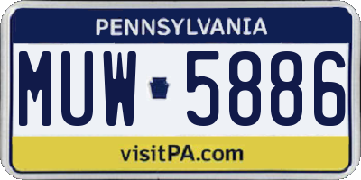 PA license plate MUW5886