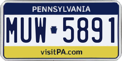 PA license plate MUW5891