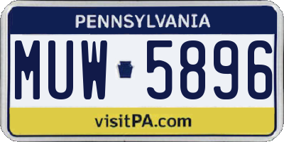 PA license plate MUW5896
