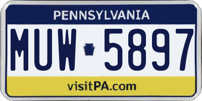 PA license plate MUW5897