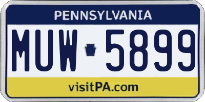 PA license plate MUW5899