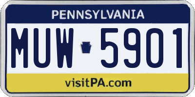 PA license plate MUW5901