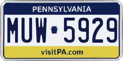 PA license plate MUW5929
