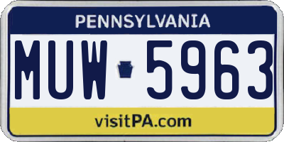 PA license plate MUW5963