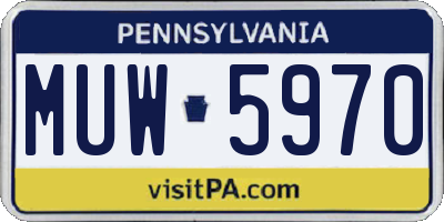 PA license plate MUW5970