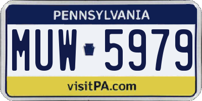 PA license plate MUW5979