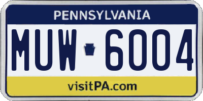 PA license plate MUW6004