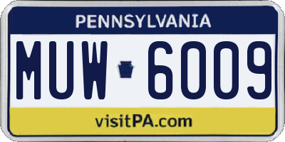 PA license plate MUW6009