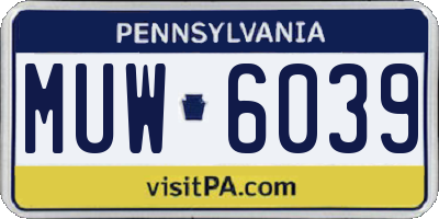 PA license plate MUW6039