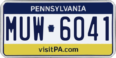 PA license plate MUW6041