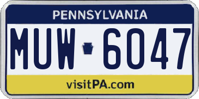 PA license plate MUW6047